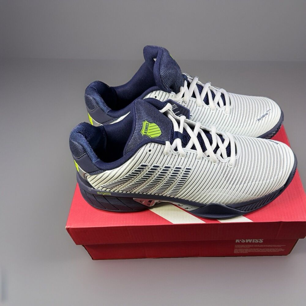 K-Swiss Hypercourt Express 2 Mens Tennis Shoes Size11.5 White Peacoat Silver NIB